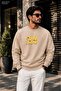 Men's Push Your Limits Typographic Printed Crew Neck Casual Regular Fit Sweatshirt