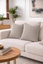 1 Piece Linen Look Throw Pillow Cover with Zipper Modern Decorative Pillowcase Milk Coffee - 2