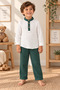 Boy's Muslin Long Sleeve Shirt and Pants 2-Piece Set