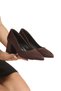 Stiletto Brown Suede Pointed Toe Covered Heel 6 cm Closed Shoes New Season - 4