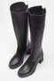 Venüs Genuine Leather Thick Heeled Boots with Elastic Back - 3