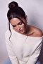 Asymmetrical Batwing Sleeve Embellished Soft Knit Sweater - 4