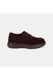 Men's Bitter Brown Lace-Up Suede Shoes with Threaded Soles - 2