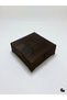 Natural Wooden Jewelry Box Wooden Storage Box (White Pine) (Burned) (Length:18Cm Width:18Cm Height:9Cm) - 2