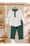 Boy's Muslin Long Sleeve Shirt and Pants 2-Piece Set - 3