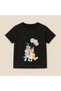 Bluey and Bingo Pastel Balloon Printed Kids T-Shirt 100% Cotton Black