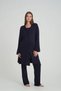 New Season Navy Blue Summer Double-Breasted Breastfeeding-Friendly Design Flounce Sleeves 100% Cotton Maternity Dressing Gown Pajama Set - 2