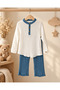 Boy's Muslin Long Sleeve Shirt and Pants 2-Piece Set - 4