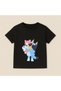 Bluey Floral Printed Kids T-Shirt 100% Cotton Black