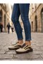 Beige Leather Beaded Women's Casual Shoes - 2