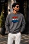 Erkekaith Moves Mountains Graffiti Typographic Printed Crew Neck Casual Regular Fit Sweatshirt