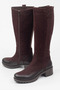 Venüs Genuine Leather Thick Heeled Boots with Elastic Back - 3
