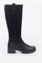 Venüs Genuine Leather Thick Heeled Boots with Elastic Back