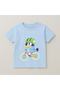 Bluey Bicycle Printed Children's T-Shirt 100% Cotton Baby Blue