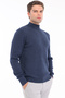 İndigo Men's 80% Wool 20% Acrylic Ribbed Knit Half Turtleneck Sweater Trist-5372 - 3