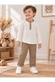 Boy's Muslin Long Sleeve Shirt and Pants 2-Piece Set