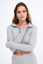 Zippered Long Sleeve Blouse H9053 - 4
