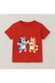 Bluey and Bingo Printed Children's T-Shirt 100% Cotton Red