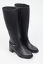 Venüs Genuine Leather Thick Heeled Boots with Elastic Back - 2