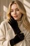 Black Color Flashy Luxury Figured Gloves