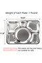 4 Pack Stainless Steel Divided Dinner Plates, 6 Compartment, 15.6x11.6 Inches - 2