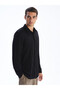 Lcw Vision Black Slim Fit Long Sleeve Men's Textured Shirt