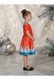 Christmas Santa Printed Red Dress for Girls - 3