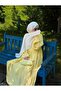 Yellow and White Polka Dot Side Tie Moroccan Silk Hijab Dress