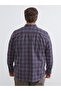 Ozmarka New Season Large Size Regular Fit Long Sleeve Plaid Gabardine Men's Shirt - 4