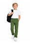 Boys' Canvas School Pants with Elastic Waist