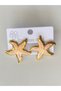 Steel Earrings - Sea Star Pink Color Enamel Gold Earrings - 4