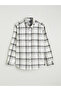 Regular Fit Long Sleeve Plaid Gabardine Men's Shirt - 5