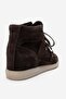 Oleta Brown Suede Genuine Leather Hidden Wedge Heeled Women's Sneaker Boots - 7