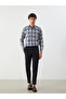 Regular Fit Long Sleeve Plaid Dobby Men's Shirt - 2