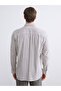 Regular Fit Striped Linen Look Men's Shirt - 4