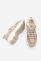 Women's Suede Textured Mesh Detailed Multi-Piece Thick Sole Lace-Up Casual Sneaker Terita Beige Suede - 8
