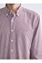Regular Fit Long Sleeve Plaid Poplin Men's Shirt - 4