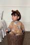 Cute Animal Patterned Thin Combed Cotton Unisex Children's Set - Brown Light - 5