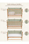 Snap Fastener Crib Side Protector Double Sided 100% Cotton, 4 Piece Set 60X120 cm Full Protection Baby Side Protection Sage - 4