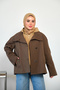 Women's Plaid Button Detail Stand Collar Short Lined Trench Coat Brown - 4