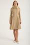 Stand Collar Fur 8 Button Pleated Coat
