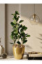 Artificial Lemon Leaf Plant with Round Plastic Base 70 cm