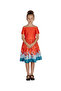 Christmas Santa Printed Red Dress for Girls