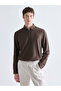 Brown Regular Fit Long Sleeve Dobby Men's Shirt