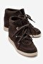 Oleta Brown Suede Genuine Leather Hidden Wedge Heeled Women's Sneaker Boots
