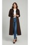 Women's Middle-Aged and Older Women's Seasonal Corduroy Jacket with Front Zipper Pockets and Turn-Up Collar