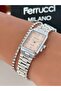 Steel Strap Rectangular Case 2 Year Warranty 3 Atm Waterproof Women's Wristwatch + Bracelet Gift