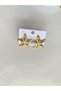 Steel Earrings-Starfish Black Color Mineli Gold Earrings - 8