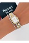 Steel Strap Rectangular Case 2 Year Warranty 3 Atm Waterproof Women's Wristwatch + Bracelet Gift - 5