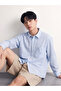 Blue Loose Fit Plaid Men's Shirt